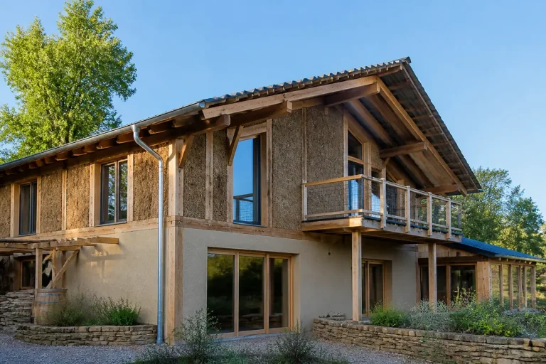 Maison écologique en bois avec isolation avancée pour un habitat futur vert et durable