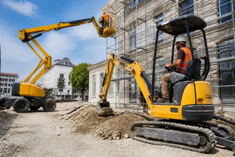 Chantier de construction avec machines lourdes à Lyon pour travauxsuccess.fr